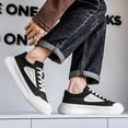 thumbnail image 5 of Men's Black & White Chunky Platform Sneakers with Geometric Accent, Casual Streetwear Shoes, 5 of 10