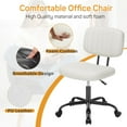 thumbnail image 2 of BEDDLE Home Office Task Desk Chair Armless Lumbar Support Low Back Height Adjustment,White, 2 of 7