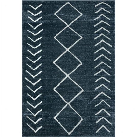 HomeRoots  8 x 10 ft. Blue Diamond Rectangle Area Rug - Blue - 8 x 10 ft.