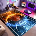 thumbnail image 4 of Basketball Rug for Bedroom 3'x5' Non Slip Basketball Court Rug,Fire Printed Sports Rug for Living Room Basketball Room Decor, 4 of 9