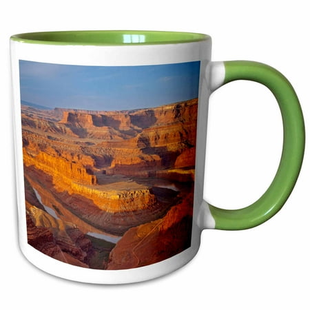 Moab Colorado Fiber 3dRose Colorado River, Canyonlands, Dead Horse SP, Moab Utah - US45 CHA0289 - Chuck Haney - Two Tone Green Mug, 11-ounce ()