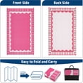 thumbnail image 5 of HIWEAVER 9' x 12' Pink Outdoor Rug PP Plastic Straw Woven Waterproof Patio Rug with Border Portable Outside Carpet for Balcony Deck Picnic Garden Decor, 5 of 6