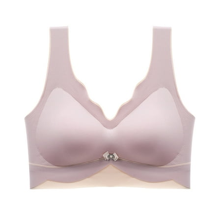 

kpoplk Womens Wireless Bras Women s Full Coverage Lightly Lined Bra Lace Plus Size Underwire(Pink)