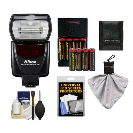 Nikon SB-700 AF Speedlight Flash + (8) Batteries & Charger + Kit for D3300, D3400, D5300, D5500, D7100, D7200, D610, D750, D810, D500, D5 DSLR