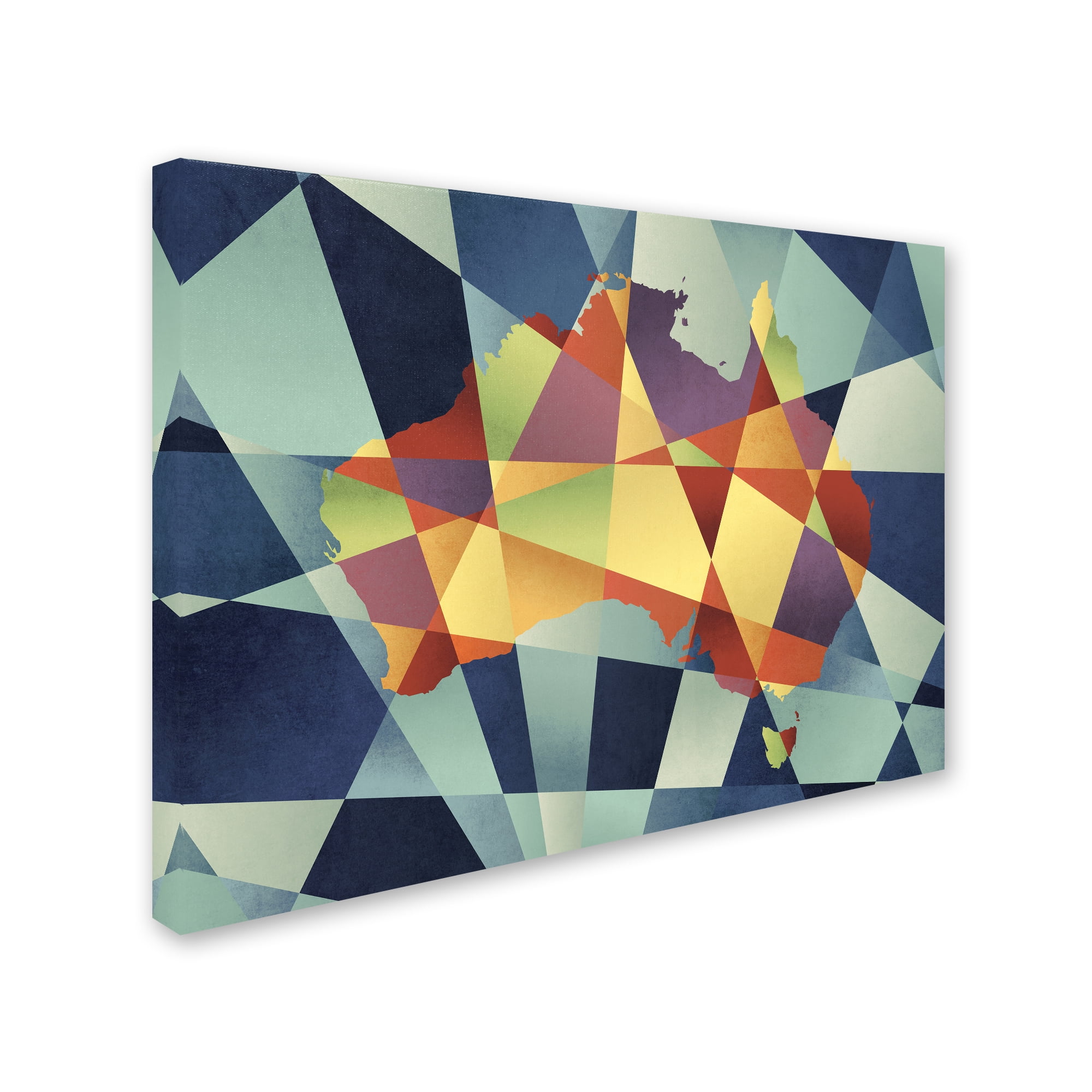 Trademark Fine Art "Australia Geometric Retro Map" Canvas Art by Michael Tompsett