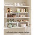 thumbnail image 3 of Cabinet Organizer Shelf, Set of 2 Kitchen Counter Shelves, Kitchen Storage, Spice Rack, Stackable, Expandable, Metal and Engineered Wood, Ink Black and Heather Greige UKCS020X02, 3 of 15