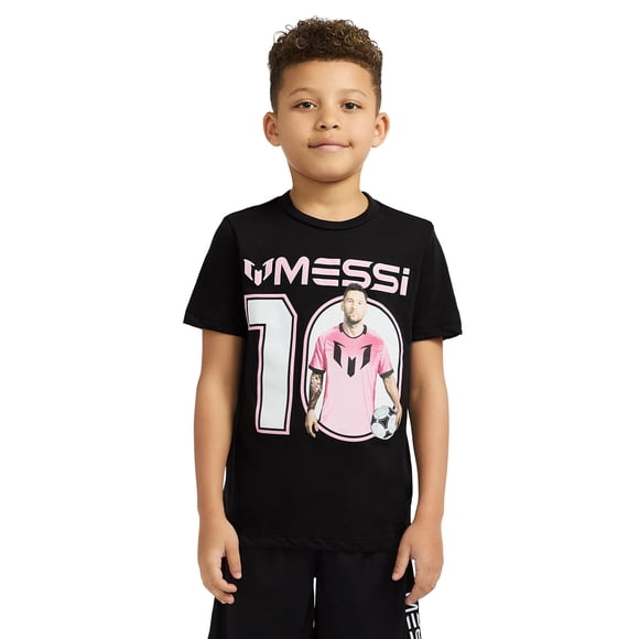 Camiseta Messi para niños, corte slim fit, estampado gráfico de algodón, 14-16