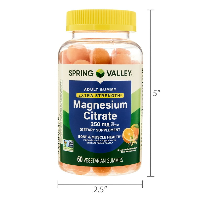 Spring Valley Magnesium Extra Strength Gummies 250mg for Bone and