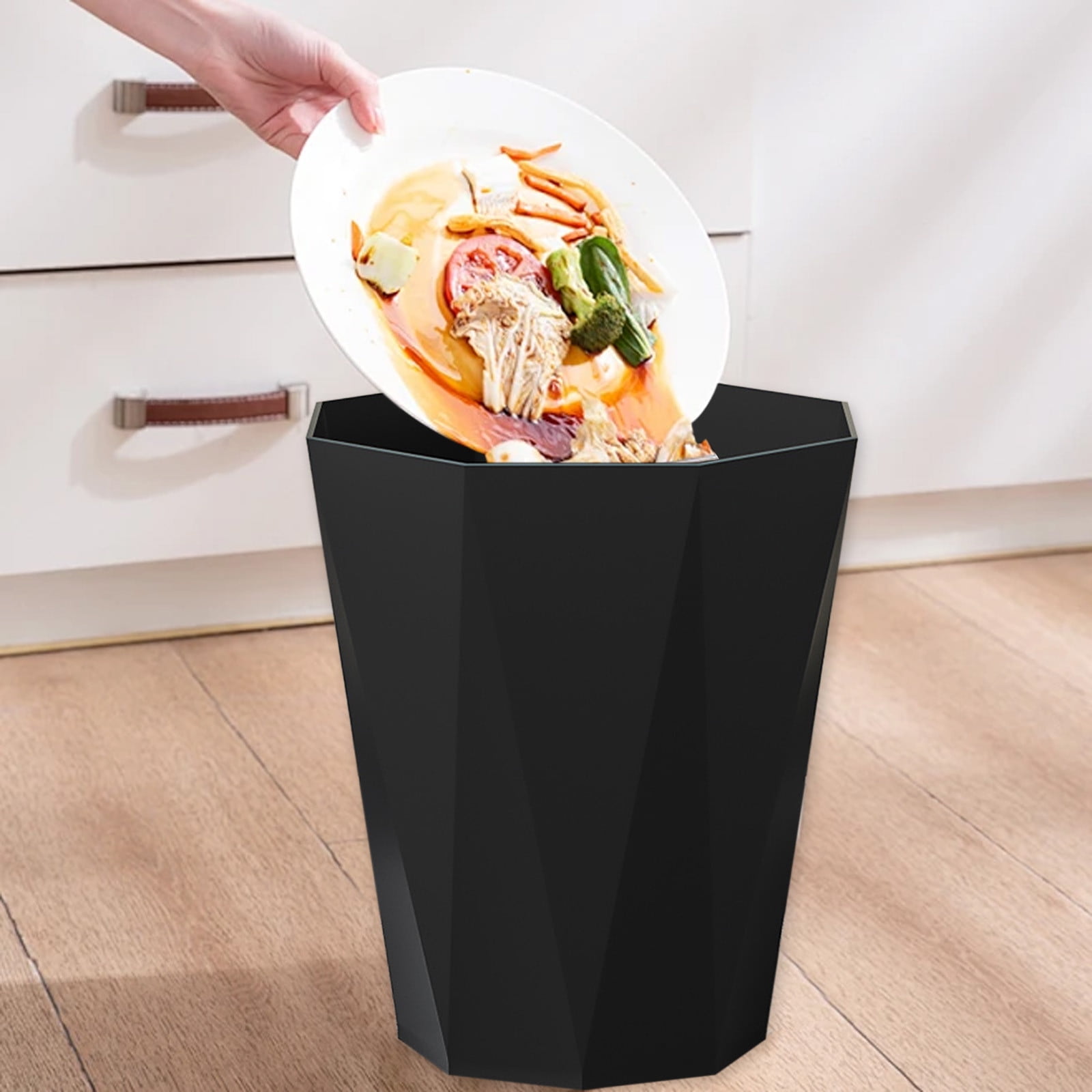 4 Gallon Small Trash Cans Plastic Flexible Small Waste Basket Garbage Can for Bathrooms, Laundry Room, Kitchens, Offices, Kids Rooms, Dorms Wide Mouth Uncovered Easy to Clean