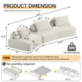 thumbnail image 2 of Leumius 139" Oversized Modular Sectional Sofa,DIY Upholstered Fluffy Chenille Sofa with Removable Backrests and Soft Pillows,Deep Seat Couch & Sofa Bed for Living Room,Office,Beige, 2 of 14
