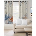 thumbnail image 4 of Eucalyptus Leaves Starfish Blackout Curtains for Bedroom Living Room, Shells Plants Summer Ocean Retro 84 In Long Thermal Insulated Room Darkening Drapes Grommet Window Treatments, 52 x 84 In, 4 of 9
