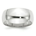 thumbnail image 1 of 14K White Gold Ring Band Wedding Comfort 8mm LTW Fit Size 9.5, 1 of 3