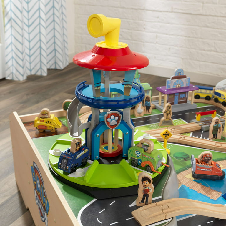 KidKraft PAW Patrol Adventure Bay Wooden Play Table with 73 Accessories