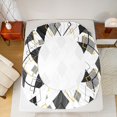 thumbnail image 5 of jejeloiu Geometric Rhombus Textured Bed Sheets,White Gray Black King Sheets For Adults 4pcs, 5 of 7
