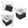thumbnail image 3 of Unique Bargains Storage Cube Fabric Storage Bin with Handles Black 11*11*11in, 3 of 6