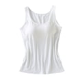 thumbnail image 2 of tasrioml Women's Tank Top with Built-in Shelf Bra Casual Wide Strap Camisole Yoga Shirts Summer Basic Padded Workout Undershirt, 2 of 8