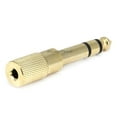 thumbnail image 2 of Monoprice Metal 1/4in (6.35mm) TRS Stereo Plug to 3.5mm TRS Stereo Jack Adapter, Gold Plated, 2 of 2