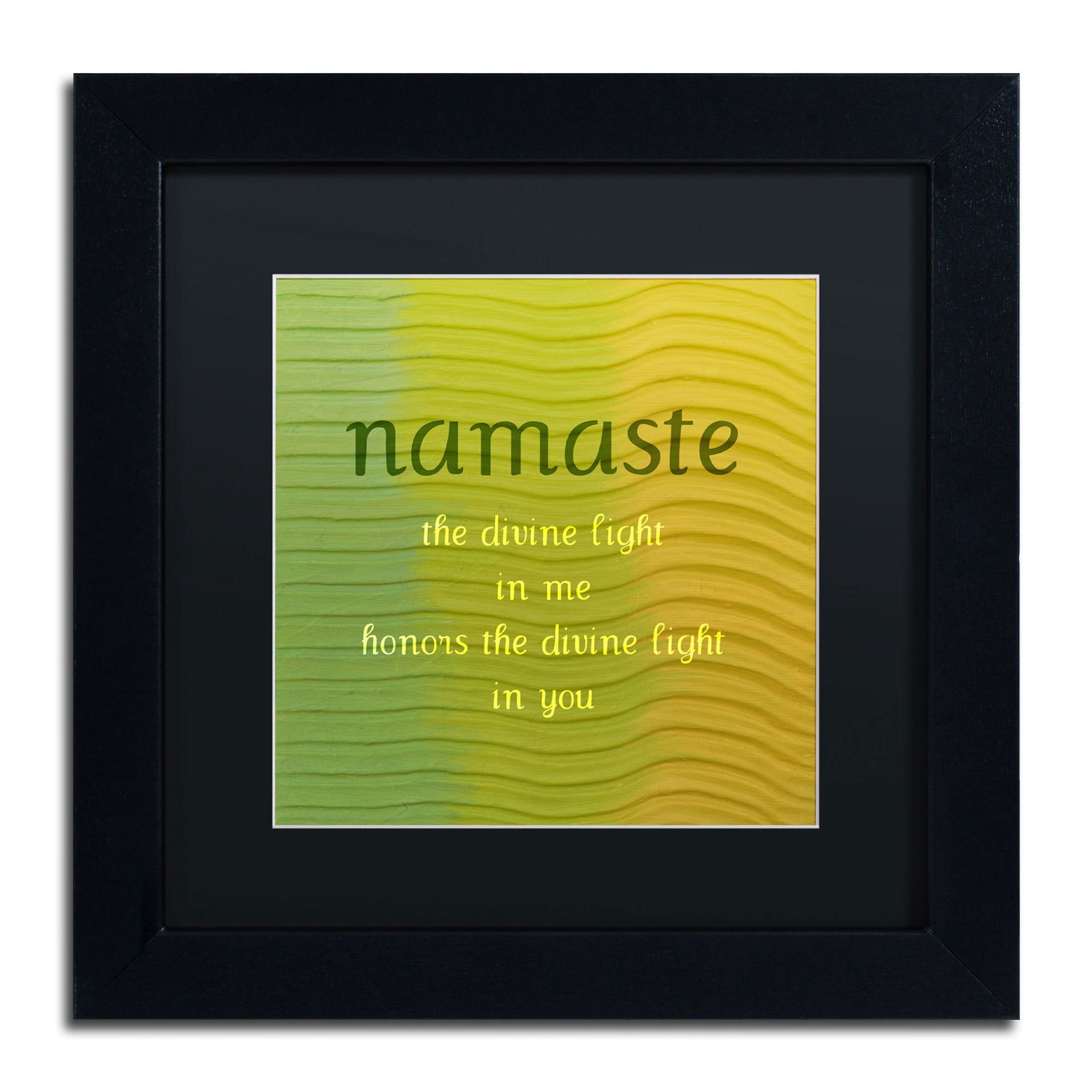 Trademark Fine Art "Namaste" Canvas Art by Michelle Calkins, Black Matte, Black Frame