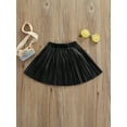 thumbnail image 2 of Kmbangi Kid Girl Leather Pleated Skirts Solid Color Knee Length Skirt, 2 of 8