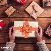 PMU Decorative Star Gift Bows 3-3/4 Inch Medium Orange (12/Pkg) Pkg/1
