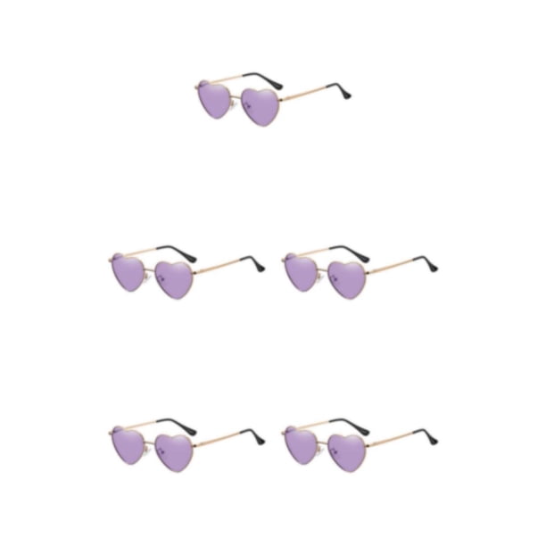 Gafas de sol en forma de corazón Sonducket púrpura con montura de metal dorado