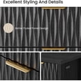 thumbnail image 4 of Aunfebrco 6 Drawers Dresser, 43.7" Tall Drawers, Extra-Thick Tabletop & Frame, Modern Chest of Wood Drawer Organizer, Fluted Dresser for Bedroom, Living Room, Hallway, Entryway, Black, 4 of 8