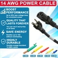 thumbnail image 2 of Cables y kits de cables de alimentación de alta resistencia, 3 clavijas, 6 pies (1,8 m), 15 A/125 V, 2 of 9