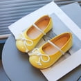 thumbnail image 2 of NOLDARES Mary Jane Little Girls Dress Shoes Toddler Baby Ballet Flats Flower Girls Wedding Party Bow Princess Kid Shoes(Yellow,8.5), 2 of 9