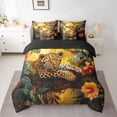 thumbnail image 2 of Feelyou Wildlife Cheetah Twin Bedding Sets 7pcs, Tropic Palm Flower Bedding Comforter Set, 2 of 8