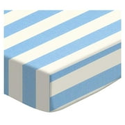 SheetWorld Fitted 100% Cotton Percale Play Yard Sheet Fits BabyBjorn Travel Crib Light 24 x 42, Blue Stripe