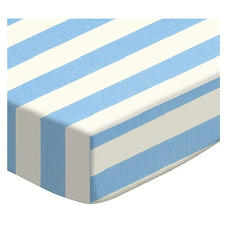 SheetWorld Fitted 100% Cotton Percale Play Yard Sheet Fits BabyBjorn Travel Crib Light 24 x 42, Blue Stripe