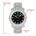 thumbnail image 3 of Charles Raymond Bling-ed Out Ultimate Hip Hop Royalty Mens Watch w/Easy Reader Roman Numeral or Iced Out Diamond Time Indicators - Bright Colored Dials -L0504DX SLV BLK., 3 of 4