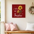 thumbnail image 5 of You Are My Sunshine Canvas Wall Art for Living Room, Vintage Country Yellow Sunflower Floral Bees Heart Red Poster Print Painting for Bedroom Office Home Decor Wall Pictures Prepare To Hang 12"x12", 5 of 9