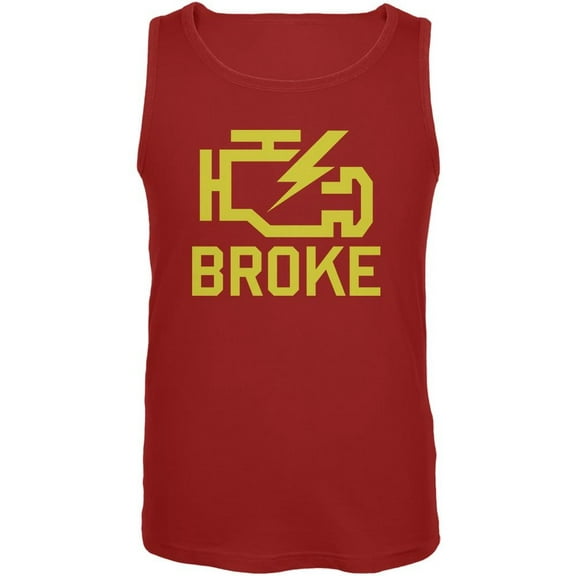 Automotive Broke Engine Light Red Adult Tank Top - Small