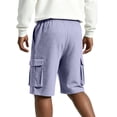thumbnail image 5 of Relaxed Fit Cargo Shorts for Men with Deep Side Pockets - Elastic Waist Drawstring Casual Walking Shorts - Lightweight Quick-Dry Utility Work Shorts for Summer Light Purple M, 5 of 9
