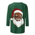 thumbnail image 4 of Women's Christmas Sweatshirts Crew Neck Pullover Sweater Blouses 3/4 Sleeve Tops Xmas Graphic Santa Claus Print Blouse Top Causal Dressy Xmas Holiday Top, 4 of 5