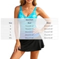 thumbnail image 4 of Shihyeh Women Striped Tankini Set Twist Front Halter Neck Top with Flounce Skirted Bottom Tummy Control Swimsuit for Young Ladies, 4 of 8