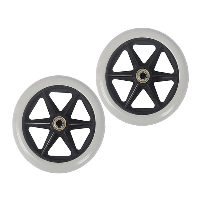 2 piezas de reparación resistentes al desgaste para ruedas delanteras, conjunto silencioso, ruedas con rodamientos de 8 mm Gris 7 pulgadas