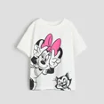 thumbnail image 1 of Camiseta blanca con estampado para niñas, camisa Base de cuello redondo, camisetas sueltas informales de Minnie, ropa de verano, Tops para niños, 1 of 2