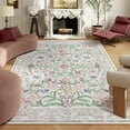 thumbnail image 6 of Moynesa 8'x10' Purple Bedroom Rug Under Bed, Boho Washable Rugs for Living Room, Soft Wool Rug for Home Office, Vintage Low Pile Carpet for Dining Room, 6 of 6
