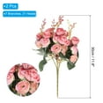 thumbnail image 2 of Uxcell 7 Ramas 21 Cabezas Rosa Artificial de Seda Mini con Tallo para Decoración, Rosa Coral 2 Paquete, 2 of 6