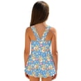 thumbnail image 2 of FOR U DESIGNS Girls' Sleeveless One-Piece Swimsuit Quick Dry Hawaiian Swimwear with Skirt Toddler Girls Swimsuit Easter Gifts for 3T-13Y, Rabbit Daisy Easter Egg, 2 of 7