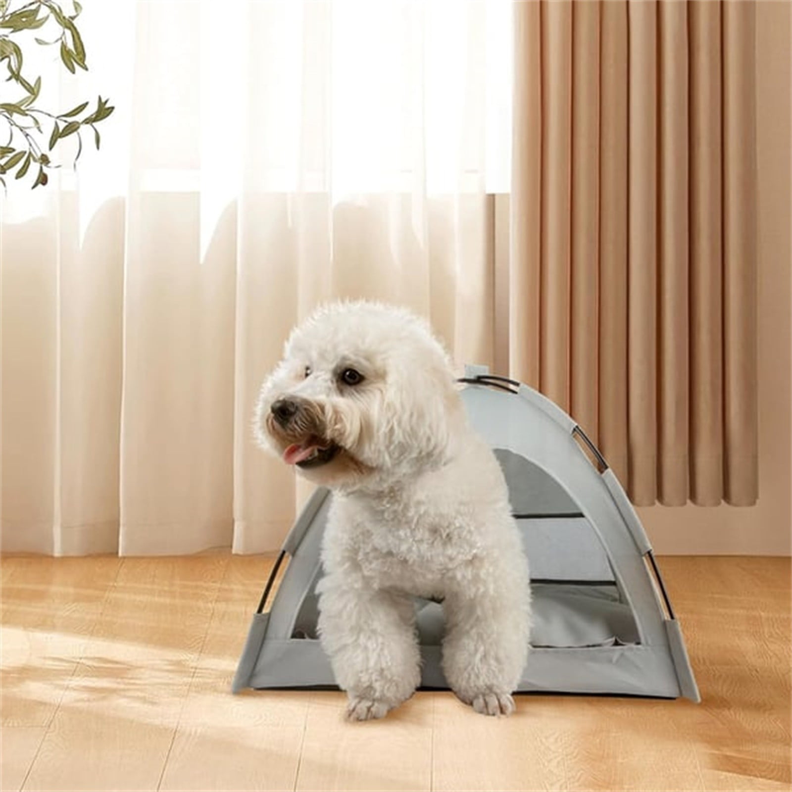 Outdoor Pet Tent with Cushion, Portable Waterproof Dog House, Easy Setup for Camping, Hiking, Travel, Green, Medium Size