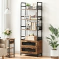 thumbnail image 2 of EDTara Tall Rustic Bookshelf, 4-Tier Bookcase With Drawers and Open Storage for Bedroom or Living Room Decor, 2 of 8
