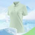 thumbnail image 6 of Timegard Womens Tops Summer Lapel Neck Button Short Sleeve Quick Dry Work Tee Tennis Athletic Shirts Tops, 6 of 8