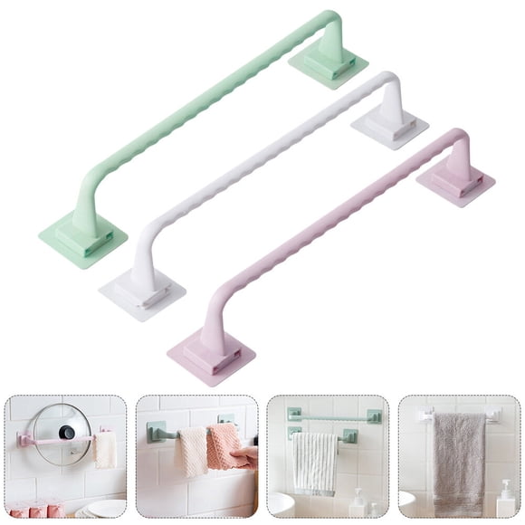 CIMAXIC 3Ud Toallero Multifuncional De Plástico Sin Daño Para Pared Con Adhesivo