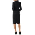 thumbnail image 3 of 2 Piece Skirt Suit Set for Women Long Sleeve Blazer Pencil Skirt Formal Work Business Outfits XS Black, 3 of 6
