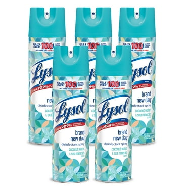 LYSOL Disinfectant Spray - Brand New Day Coconut Water & Sea Minerals, 19 Oz (Pack of 5)