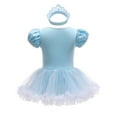 thumbnail image 3 of IBTOM CASTLE Baby Girls Princess Outfit Halloween Christmas Carnival Cosplay Fancy Dress up Romper + Headband Birthday Party Bodysuit Ballet Dancewear, 3 of 8