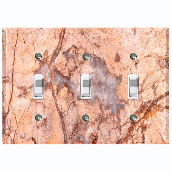 Metal Light Switch Plate Outlet Cover (Image of Marble Red MAR062)